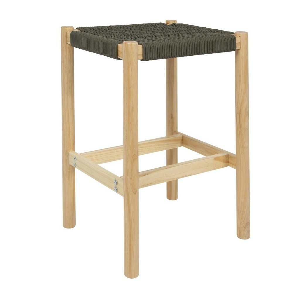 Storied Home Fernway Solid Wood and Woven Rope Counter Height Barstool: $88.99