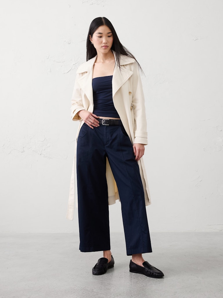 Women's Mid-Rise Wide-Leg Cropped Twill Trousers: $79.97 Women's Mid-Rise Wide-Leg Cropped Twill Trousers: $79.97