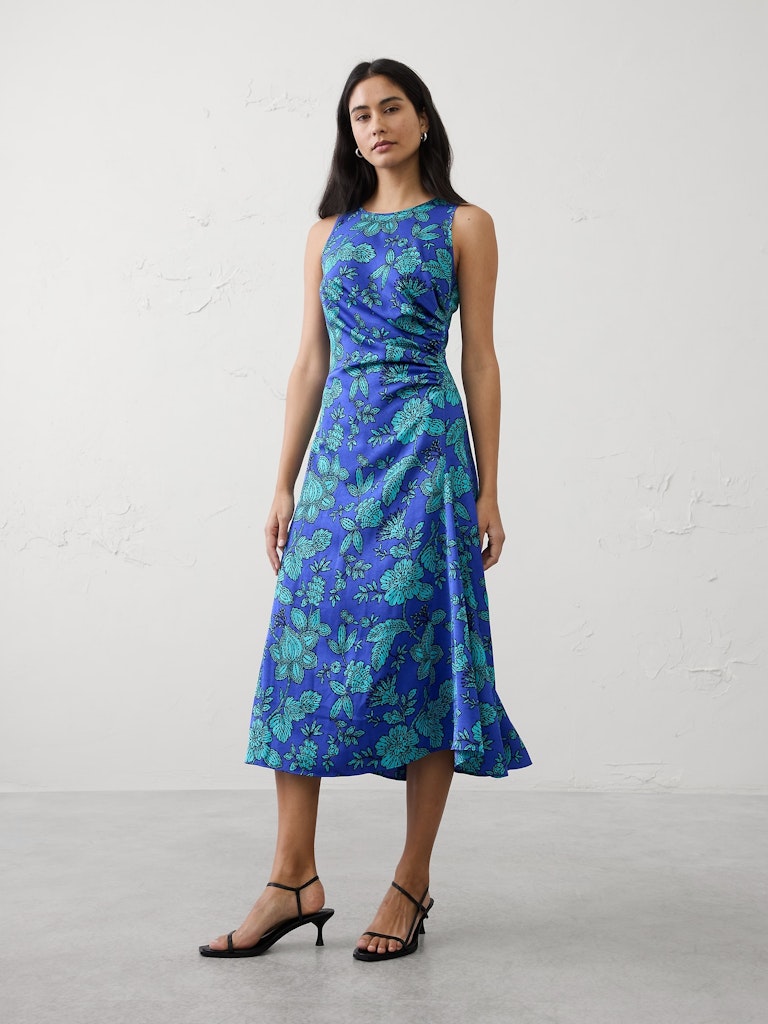 Racer Side-Shirred Midi Dress: $56 Racer Side-Shirred Midi Dress: $56