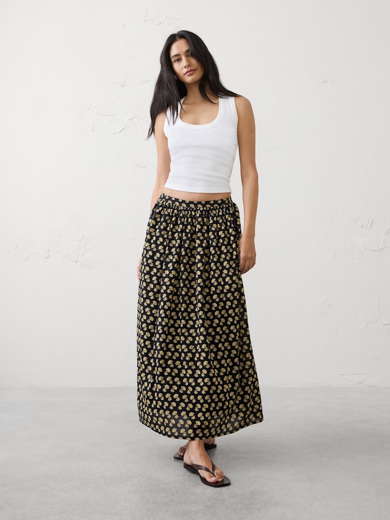 Voile Long Midi Skirt: $94.97
