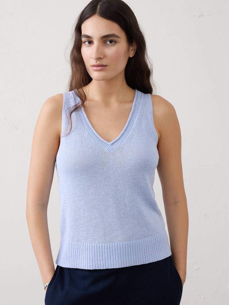 Ramie Cotton Pointelle Sweater Tank: $59.97