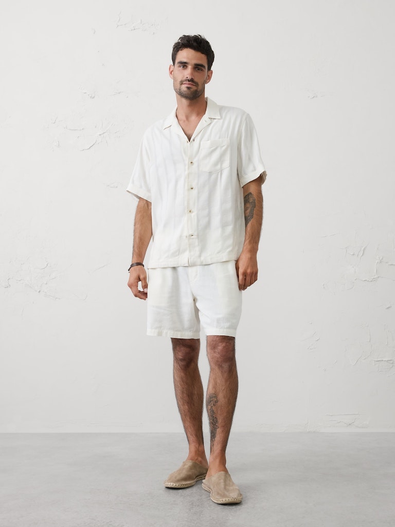 Standard-Fit Seersucker Resort Shirt: $25 Standard-Fit Seersucker Resort Shirt: $25