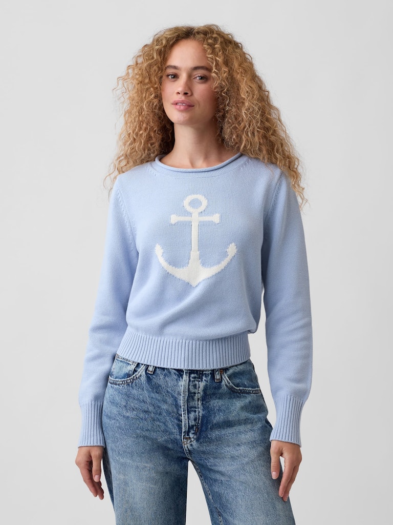 Rollneck Intarsia Sweater: $27.99