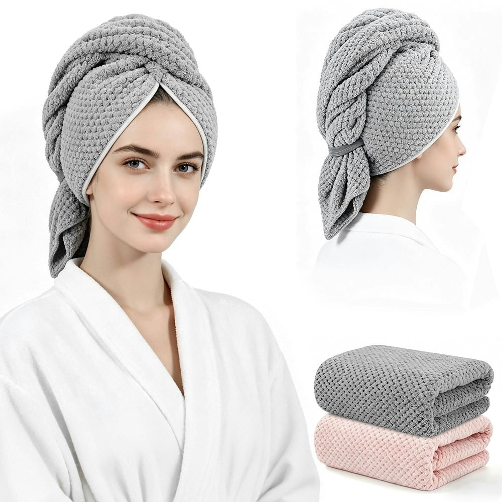 Microfiber Hair Towel Wrap 2-Pack: $9.99 Microfiber Hair Towel Wrap 2-Pack: $9.99
