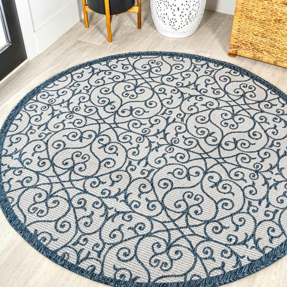 Madrid 5-Foot Round Vintage Filigree Indoor/Outdoor Area Rug: $52.99 Madrid 5-Foot Round Vintage Filigree Indoor/Outdoor Area Rug: $52.99