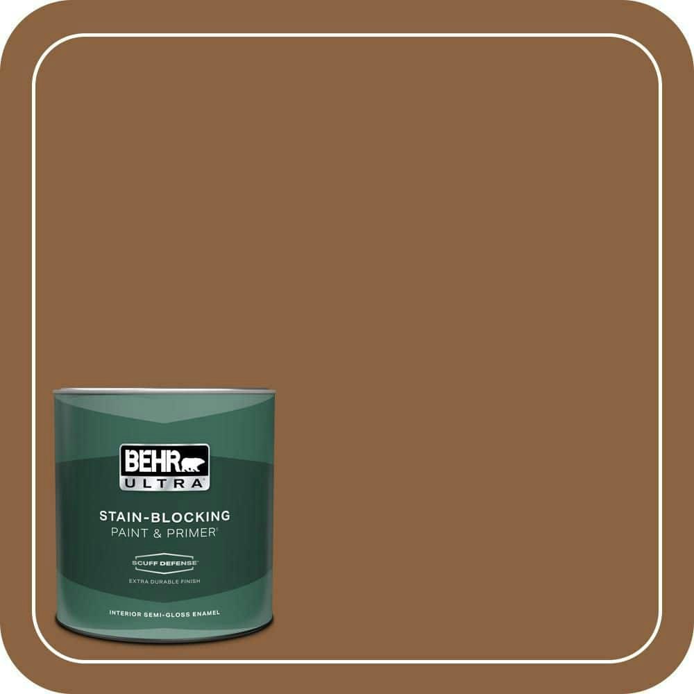 Caramel Latte Semi-Gloss Interior Paint and Primer 1-Quart: $24.98