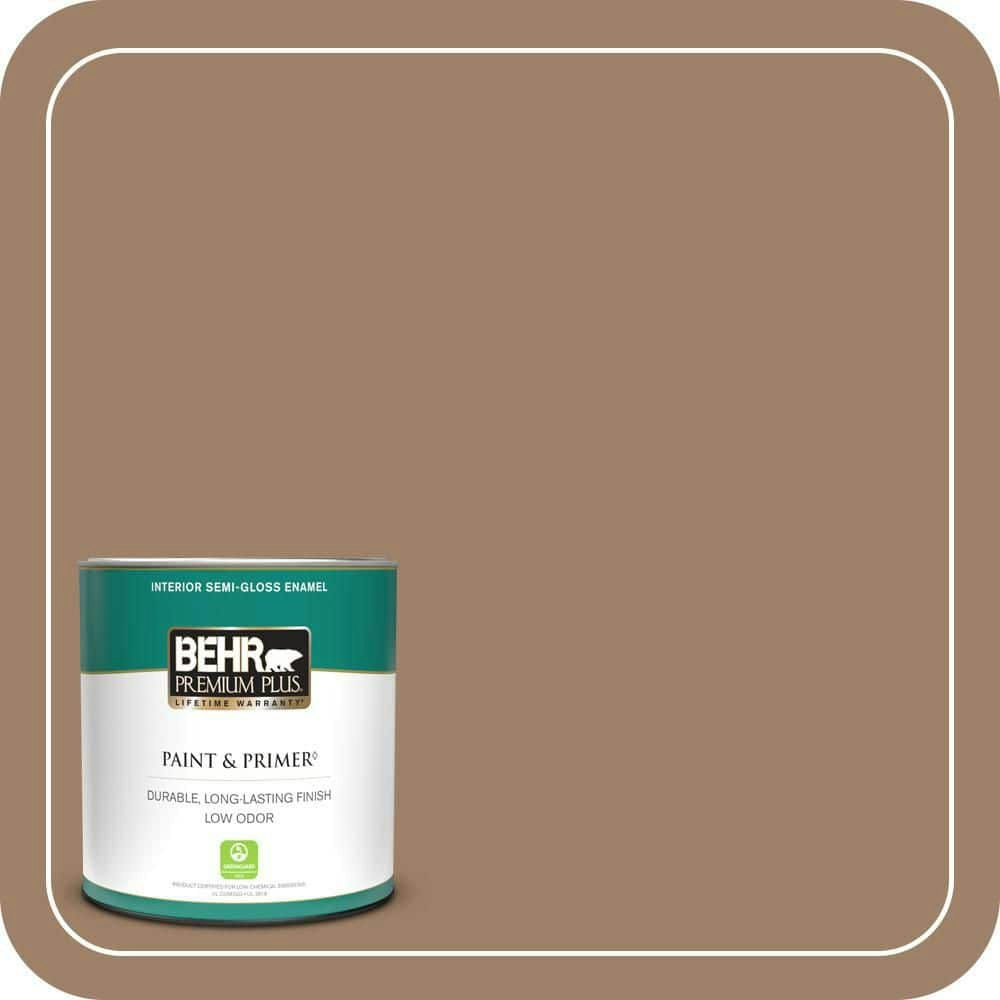 Seasoned Acorn Semi-Gloss Enamel Interior Paint and Primer 1-Quart: $20.48