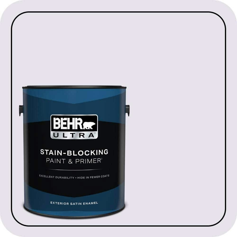 Behr 1-Gallon Soft Iris Satin Exterior Paint and Primer: $59.98 Behr 1-Gallon Soft Iris Satin Exterior Paint and Primer: $59.98