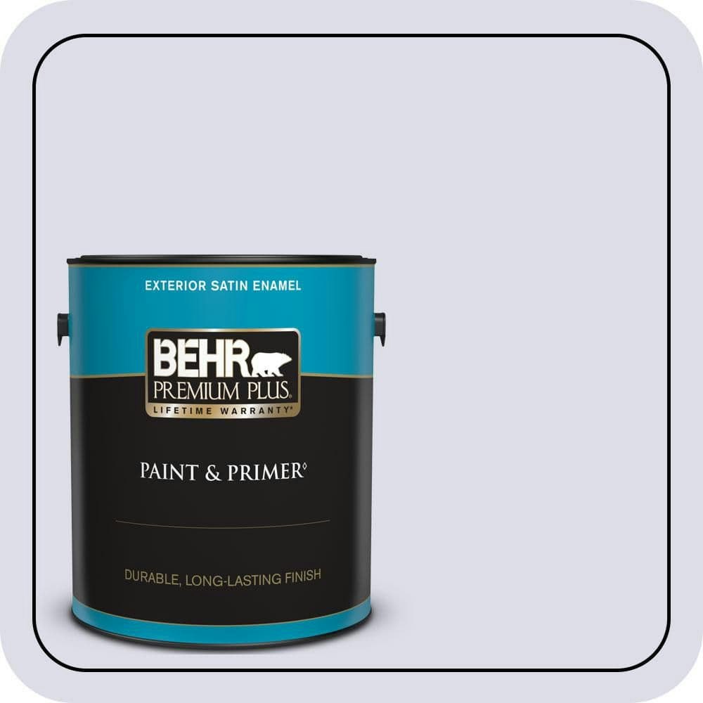 Behr Hosta Flower Satin Enamel Exterior Paint and Primer 1-Gallon: $49.98 Behr Hosta Flower Satin Enamel Exterior Paint and Primer 1-Gallon: $49.98