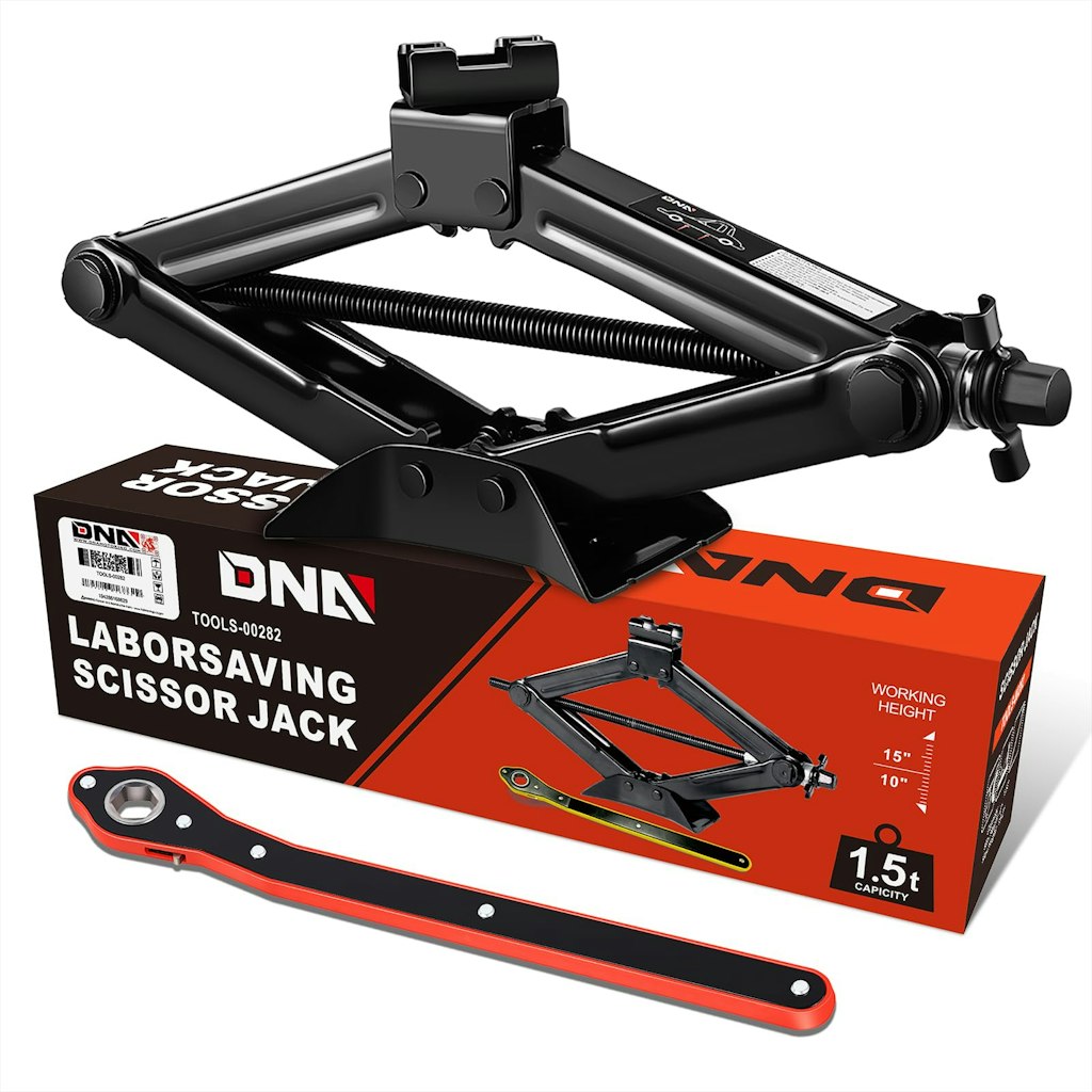 DNA Motoring 1.5-Ton Scissor Jack w/ Ratchet Wrench: $18 DNA Motoring 1.5-Ton Scissor Jack w/ Ratchet Wrench: $18