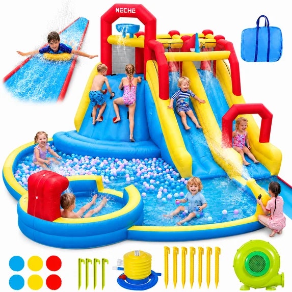 Neche 18.5-Foot Giant Inflatable Water Slide Bounce House : $372