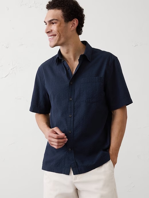 Banana Republic Factory Men's Seersucker Shirt: $25 Banana Republic Factory Men's Seersucker Shirt: $25