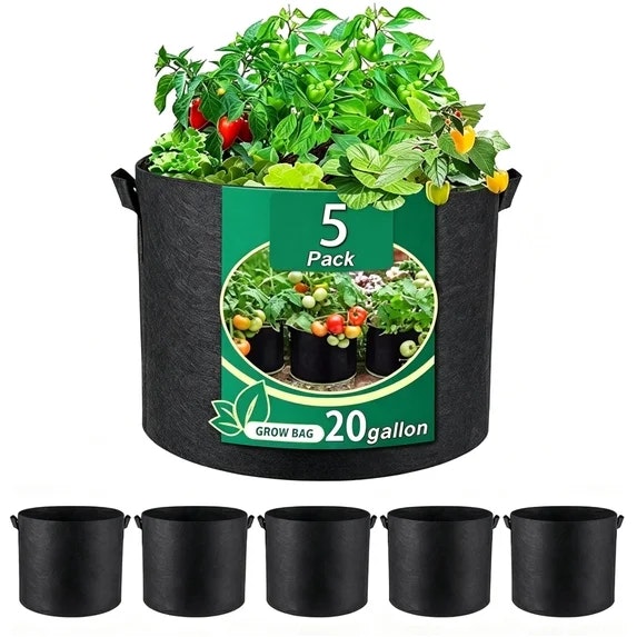 20-Gallon Grow Bags 5-Pack : $20.99 