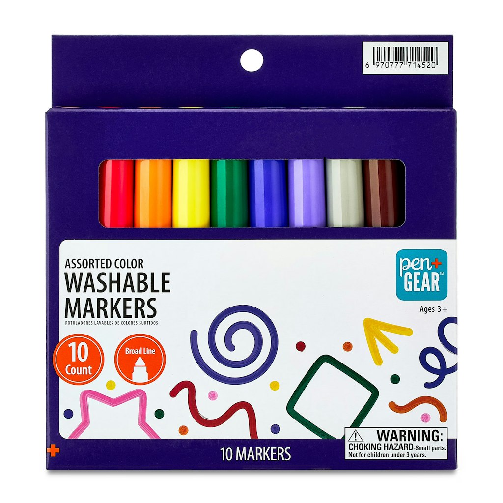 Pen+Gear 10-Count Washable Broad Tip Markers: 74 cents