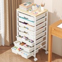 Goovilla 8-Drawer Rolling Storage Cart w/ Wooden Tabletop for $42 + free shipping