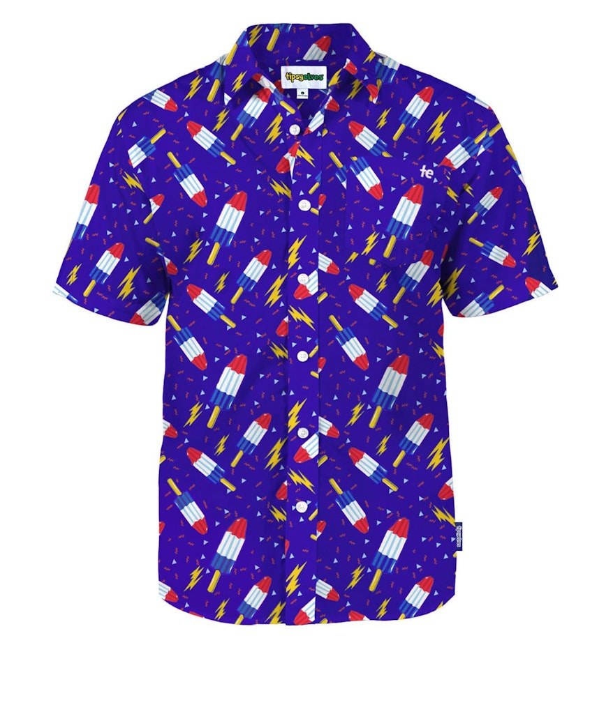 Tipsy Elves Men's Patriotic USA Button-Up Shirt: $25