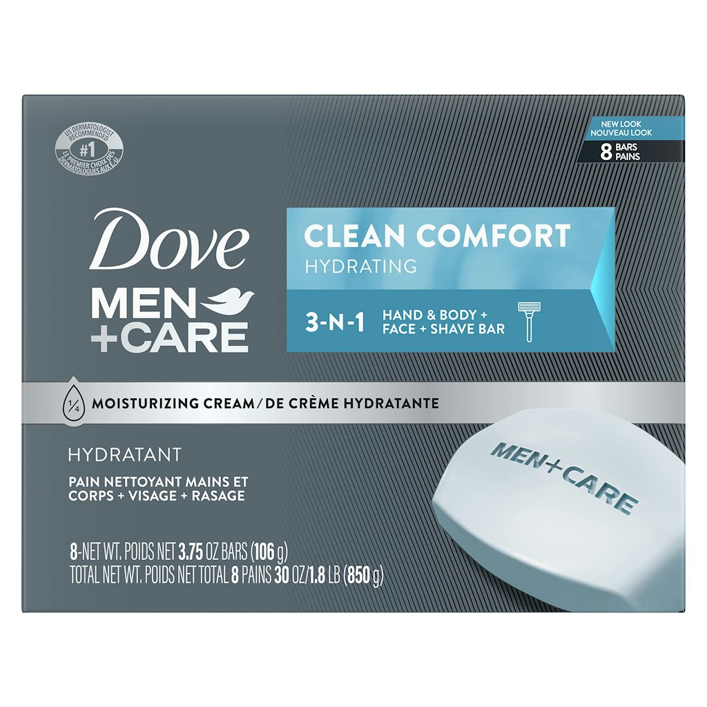 Dove Men+Care Clean Comfort Body & Face Bar 8-Pack: $8.99