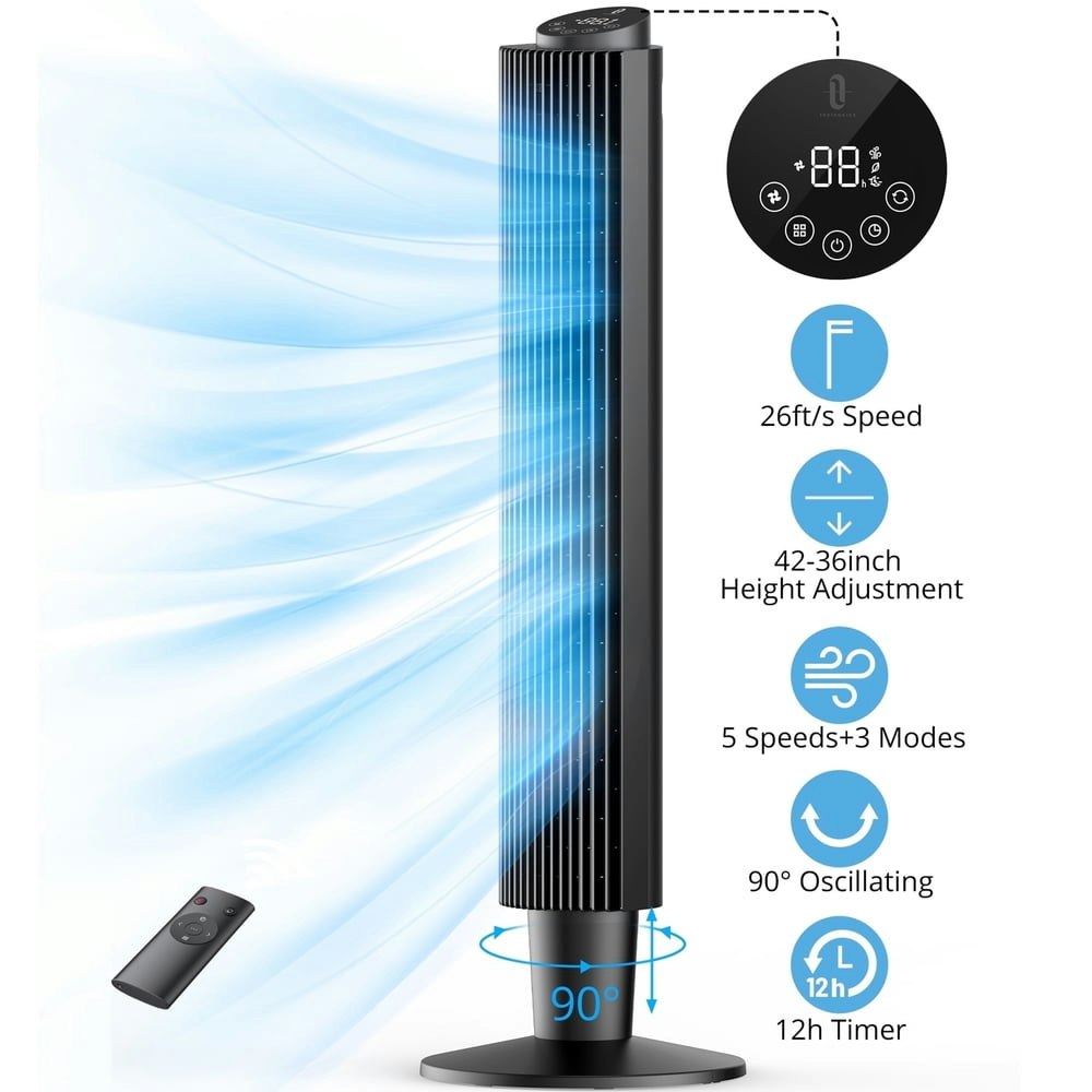 TaoTronics 42-Inch Oscillating Tower Fan: $65.95 TaoTronics 42-Inch Oscillating Tower Fan: $65.95
