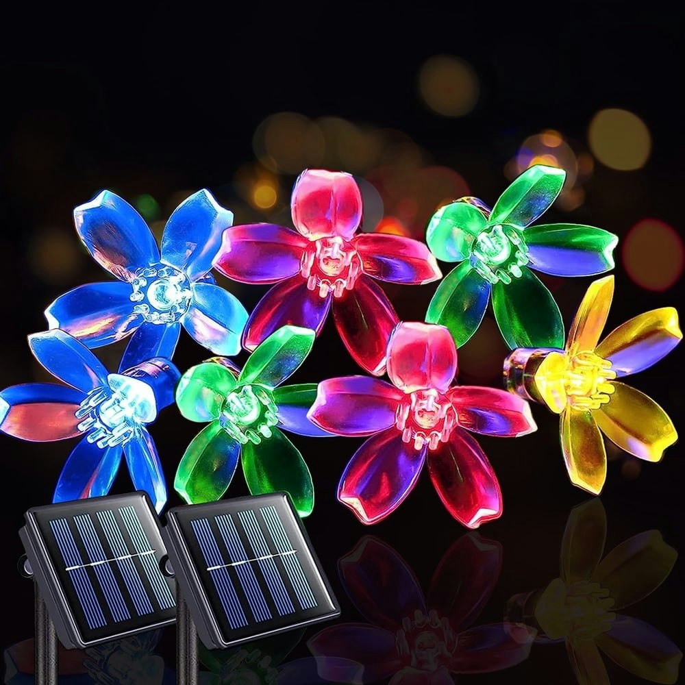 TiokMc 22.96-Foot 50-LED Solar-Powered Flower String Lights 2-Pack: $12.99 TiokMc 22.96-Foot 50-LED Solar-Powered Flower String Lights 2-Pack: $12.99