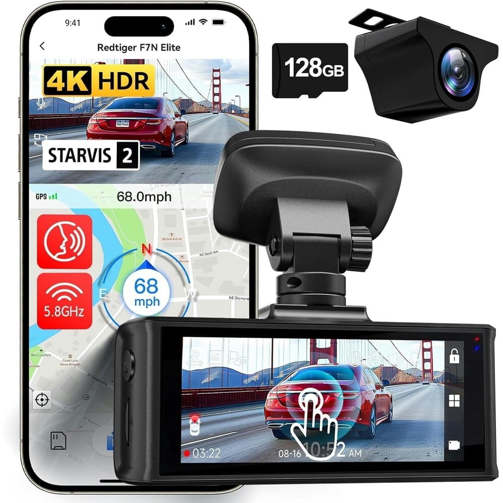 Redtiger 4K HDR Front and Rear Dash Cam: $123.49 Redtiger 4K HDR Front and Rear Dash Cam: $123.49