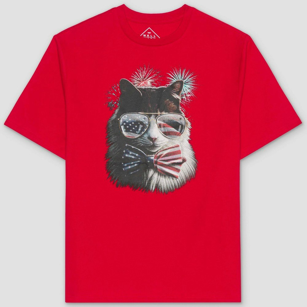 Men's Americana Cat Short Sleeve T-Shirt: $15
