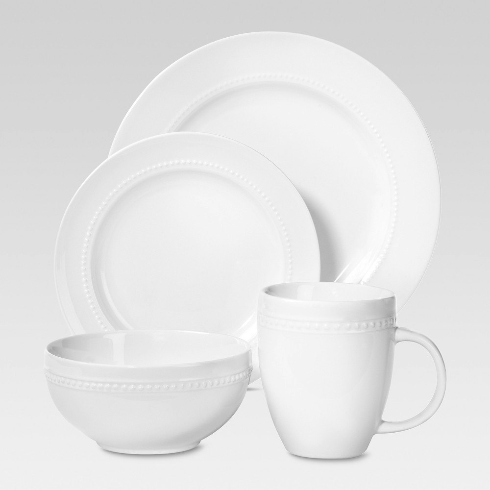 Threshold 16-Piece Porcelain Beaded Rim Dinnerware Set: $70 Threshold 16-Piece Porcelain Beaded Rim Dinnerware Set: $70
