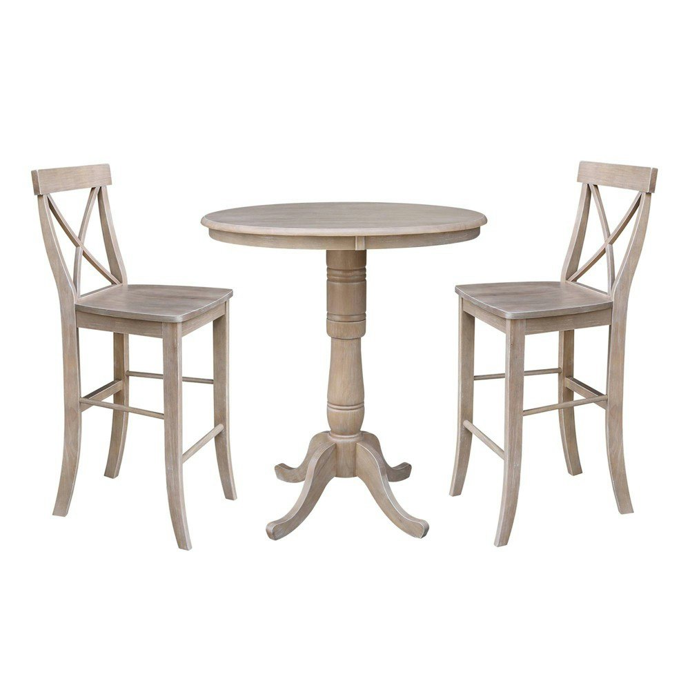 International Concepts Alfred 36-Inch Round Pedestal Bar Height Dining Set: $794.99 International Concepts Alfred 36-Inch Round Pedestal Bar Height Dining Set: $794.99