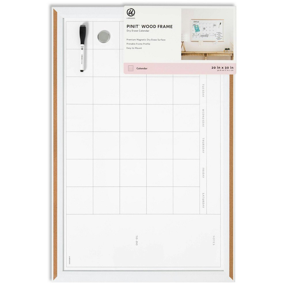 U Brands 20"x30" Magnetic Dry Erase Calendar Board: $29.99 U Brands 20"x30" Magnetic Dry Erase Calendar Board: $29.99