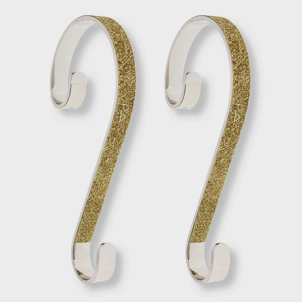 Gold Glitter Scroll Stocking Holder 2-Pack: $10.99 Gold Glitter Scroll Stocking Holder 2-Pack: $10.99