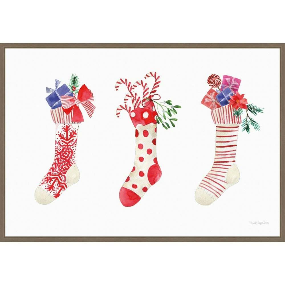 Amanti Art 33"x23" Decked Out Stockings Framed Canvas Wall Art: $94.99 Amanti Art 33"x23" Decked Out Stockings Framed Canvas Wall Art: $94.99