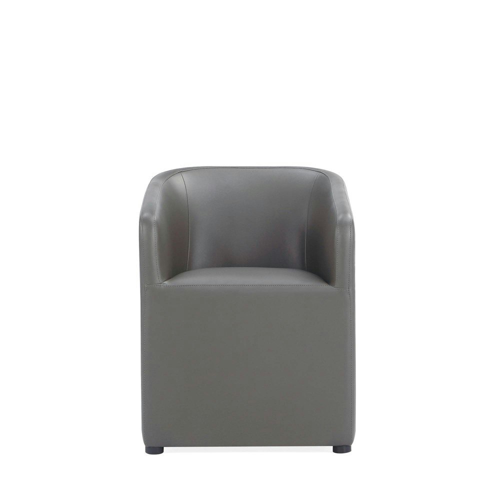Manhattan Comfort Anna Round Faux Leather Dining Armchair: $267.99
