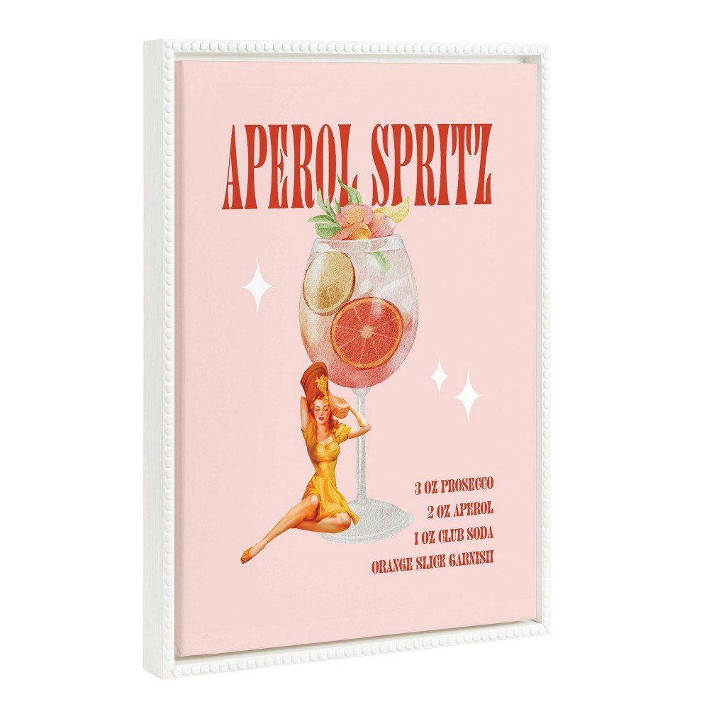 Kate & Laurel 18"x24" Sylvie Beaded Aperol Spritz Pinup Framed Canvas: $54.99 Kate & Laurel 18"x24" Sylvie Beaded Aperol Spritz Pinup Framed Canvas: $54.99