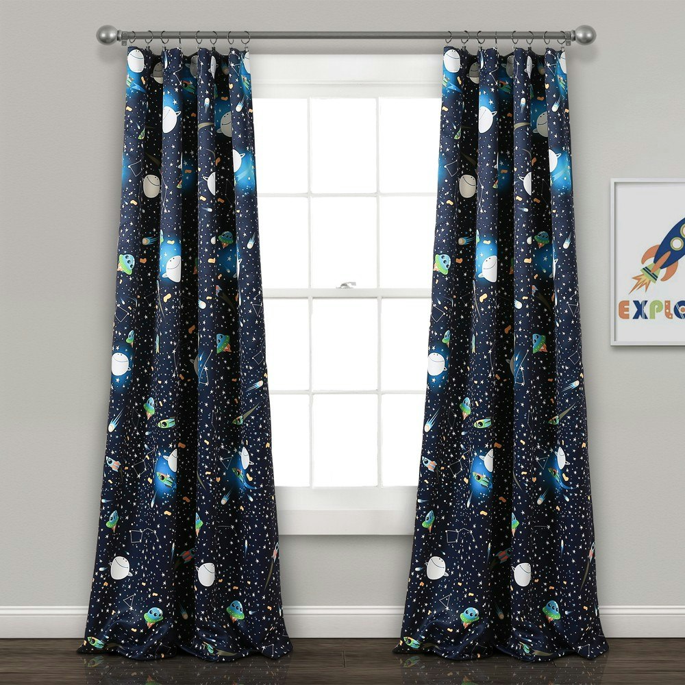 Lush Decor Kids' Universe Room Darkening Window Curtain Panels 52"x84" 2-Pack: $59.99