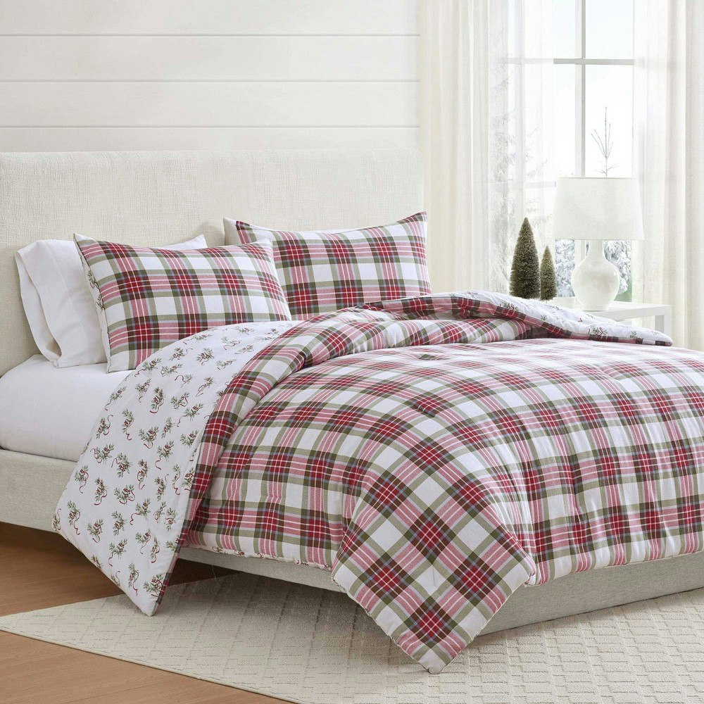 Martha Stewart 3-Piece King Yuletide Spruce Plaid Comforter Set: $149.99