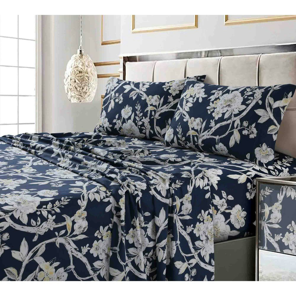 Tribeca Living California King 300 Thread Count Printed Sateen Sheet Set: $69.99