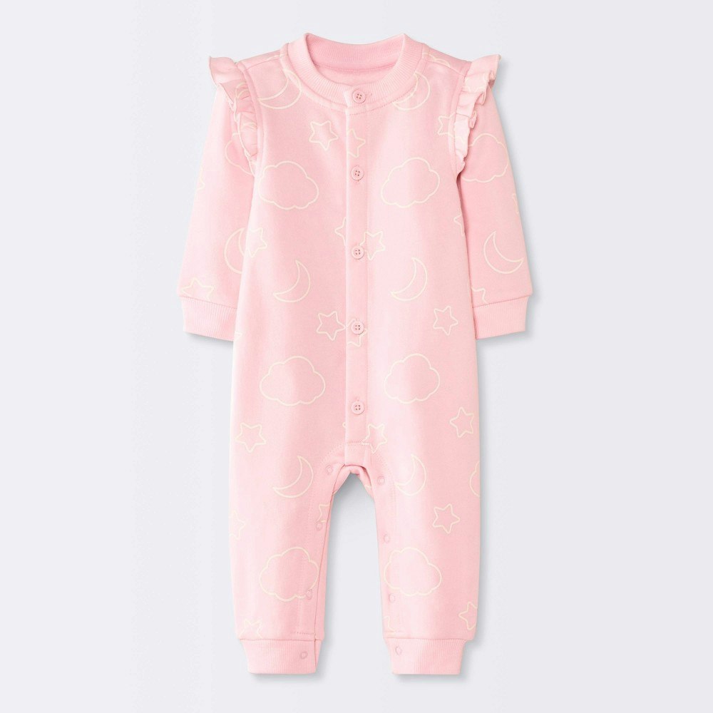 Cloud Island Baby Girls' Moon and Stars Fleece Romper: $7 Cloud Island Baby Girls' Moon and Stars Fleece Romper: $7
