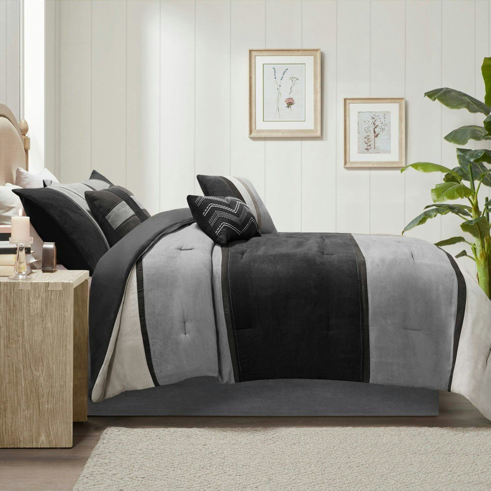 Madison Park California King Overland Faux Suede 7-Piece Comforter Set: $128.99 Madison Park California King Overland Faux Suede 7-Piece Comforter Set: $128.99