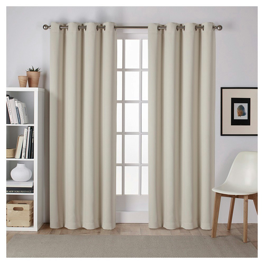 84"x52" Sateen Twill Insulated Room Darkening Grommet Curtain Panels 2-Pack: $28.99