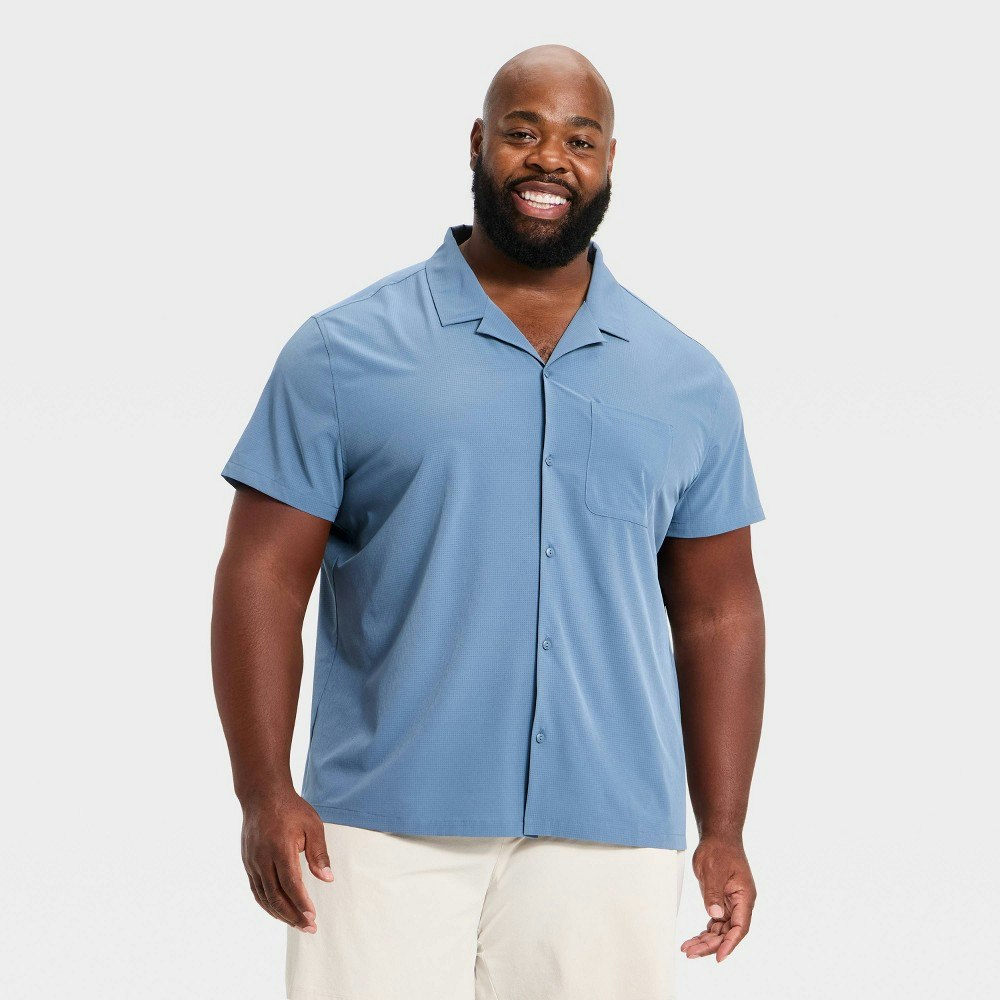All in Motion Men's Short Sleeve Camp Collar Shirt 3XL: $30 All in Motion Men's Short Sleeve Camp Collar Shirt 3XL: $30