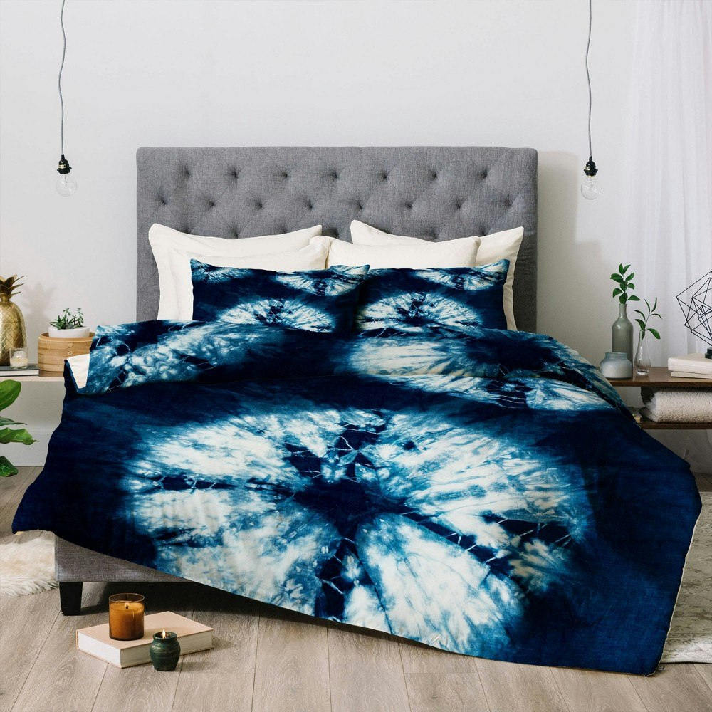 Nicole Van Ekeren Indigo Tie Dye 3-Piece Full/Queen Comforter Set: $170.99