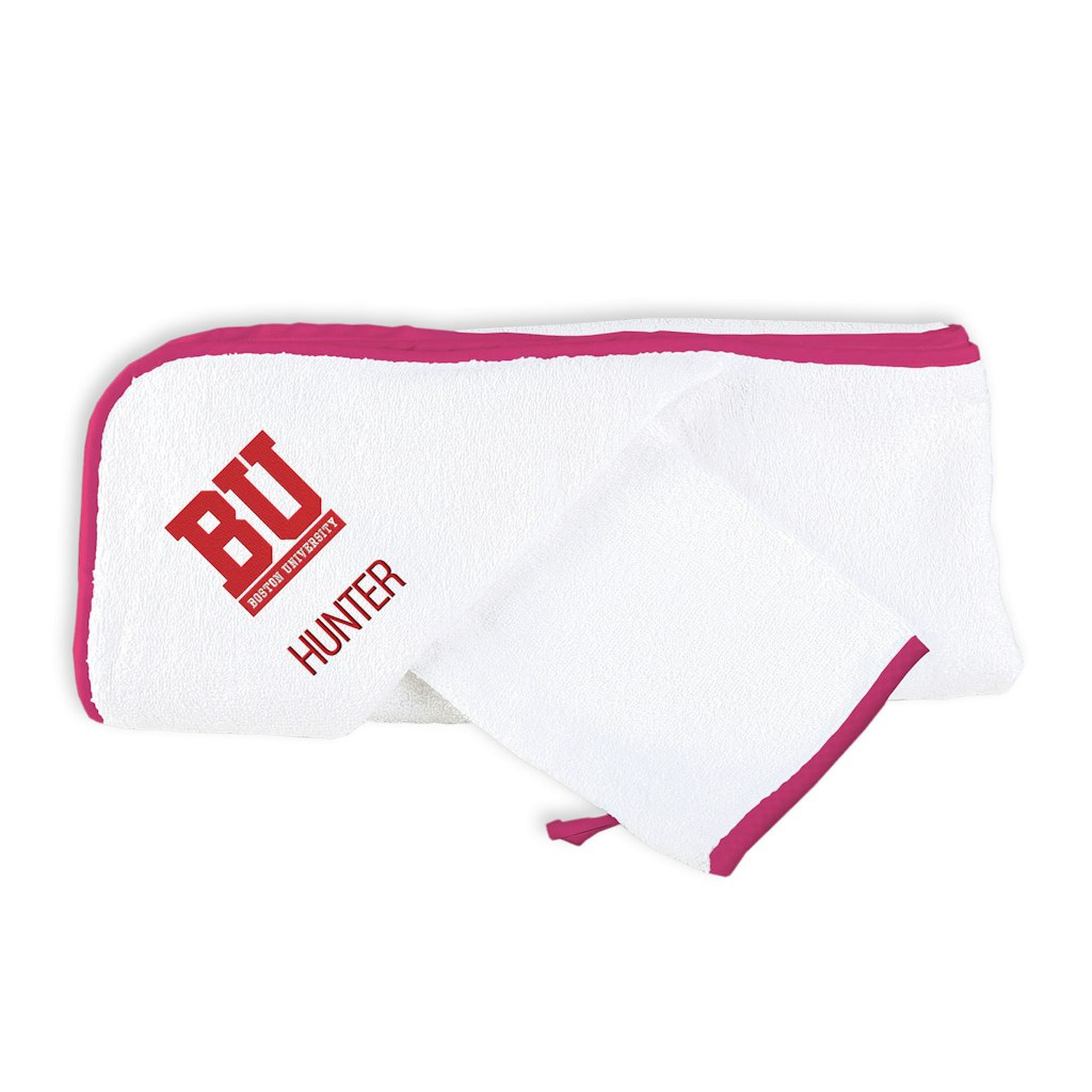 Chad & Jake Boston University Personalized Hooded Towel and Mitt Set: $53.99
