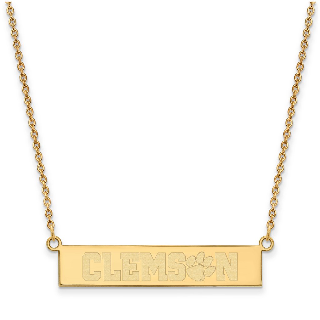 Women's Clemson Tigers Gold-Plated Bar Necklace: $189.99 Women's Clemson Tigers Gold-Plated Bar Necklace: $189.99