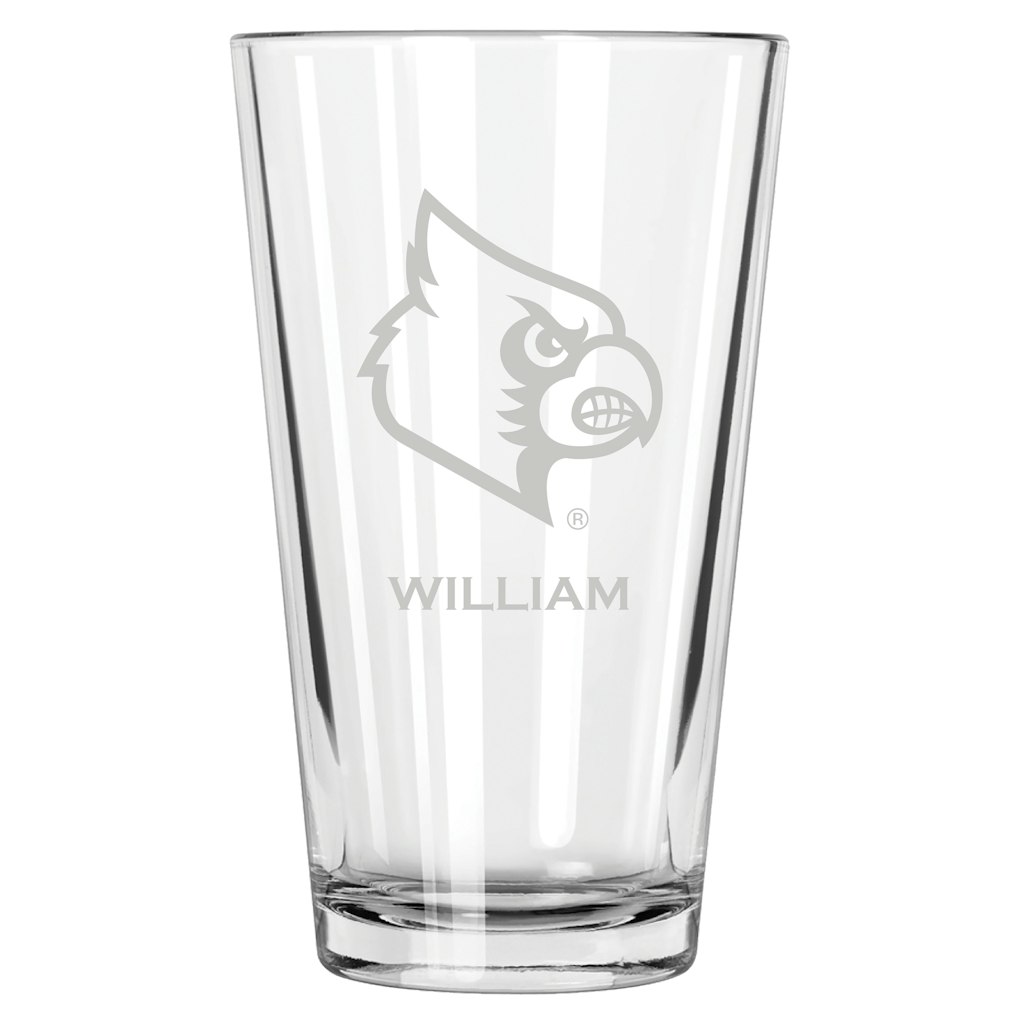 Louisville Cardinals 16oz. Personalized Etched Pint Glass: $34.99