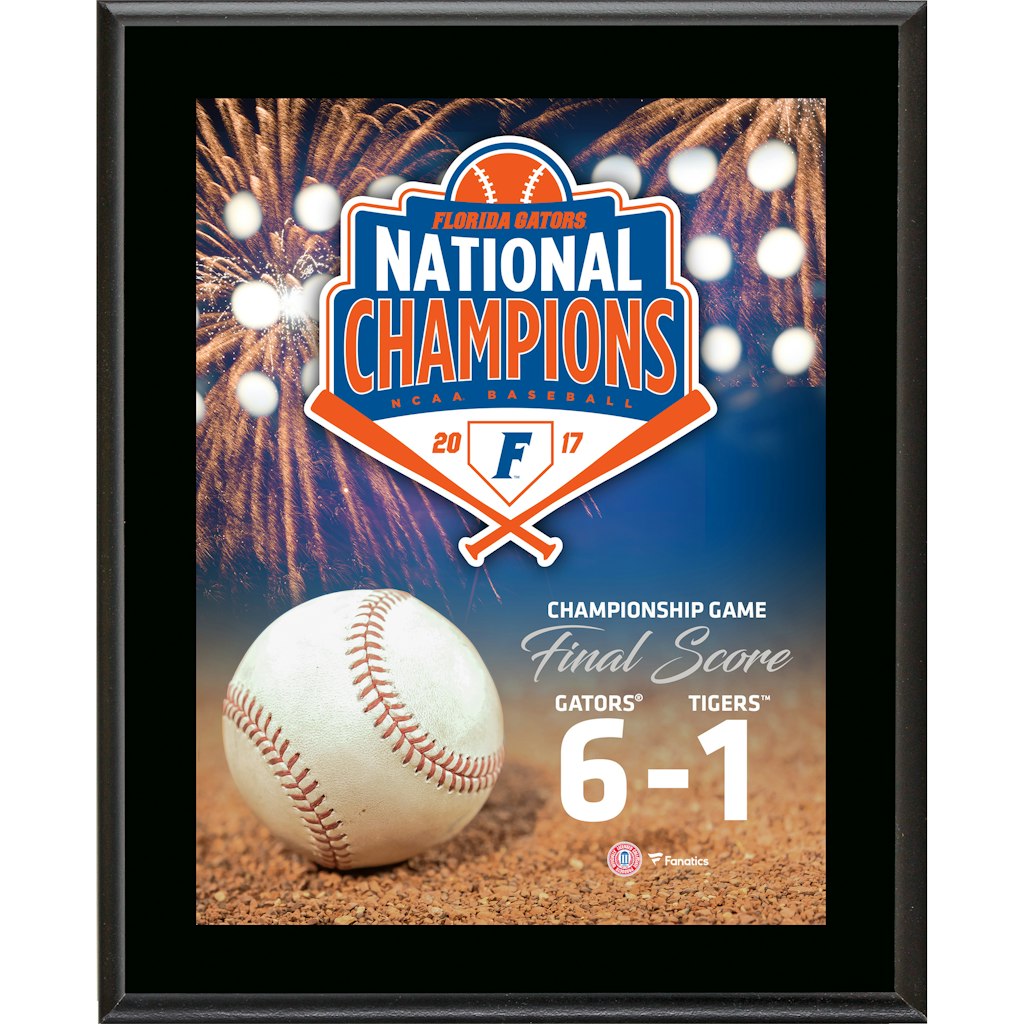 Florida Gators 2017 NCAA Baseball College World Series Champions 10.5" x 13" Plaque: $29.99 Florida Gators 2017 NCAA Baseball College World Series Champions 10.5" x 13" Plaque: $29.99