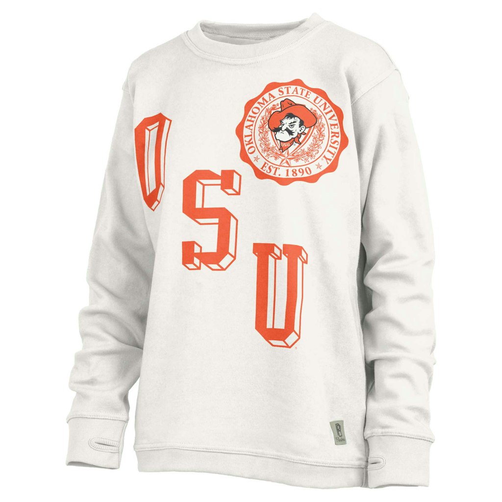Women's Oklahoma State Cowboys Pressbox Shoreline Sundown Pullover Sweatshirt: $64.99 Women's Oklahoma State Cowboys Pressbox Shoreline Sundown Pullover Sweatshirt: $64.99