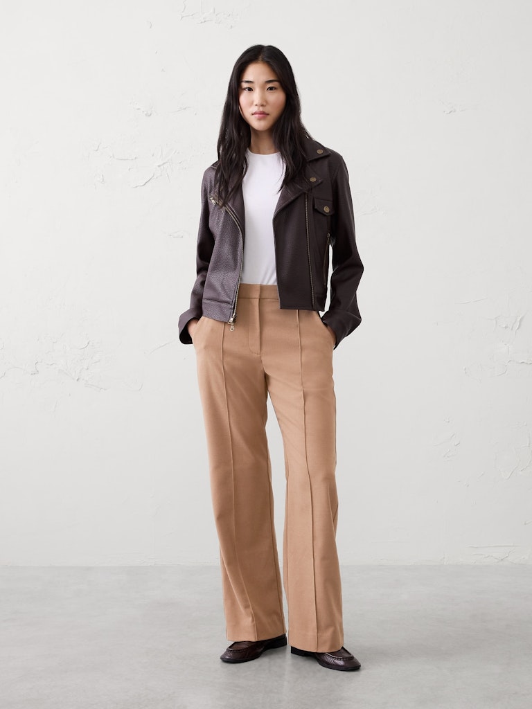 Wide-Leg High-Rise Brushed Pintuck Trousers: $71.97 Wide-Leg High-Rise Brushed Pintuck Trousers: $71.97