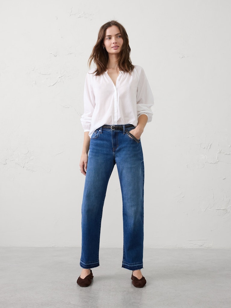 Mid-Rise Straight-Leg Jeans: $55 Mid-Rise Straight-Leg Jeans: $55
