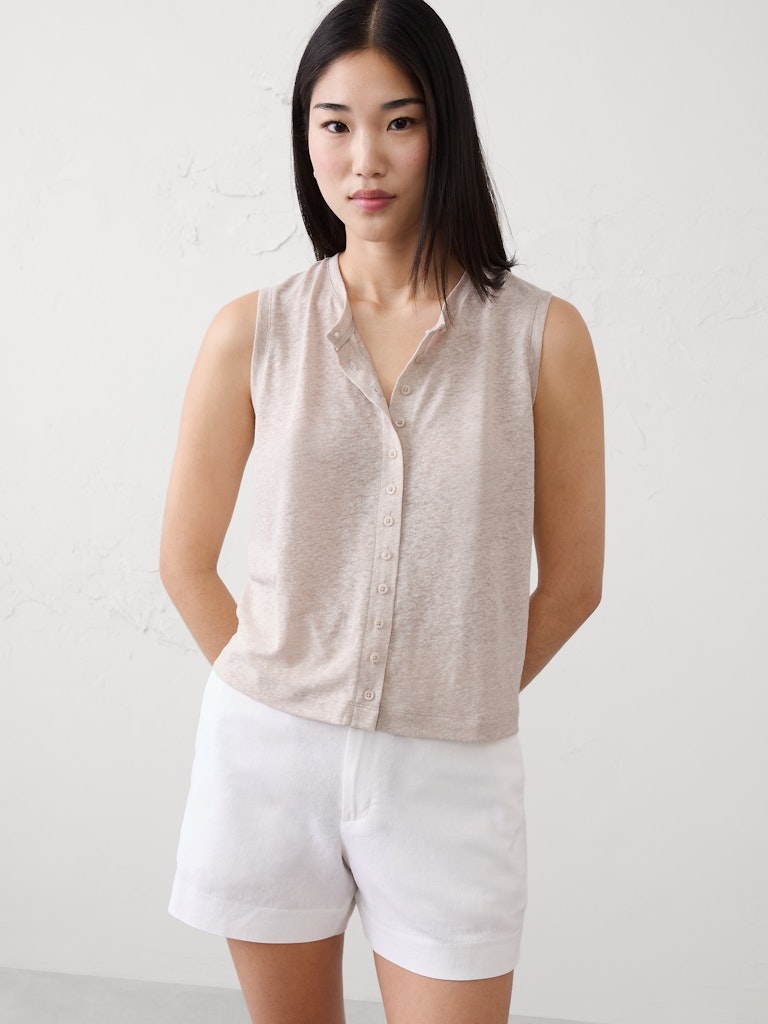 Linen-Blend Tank: $15 Linen-Blend Tank: $15