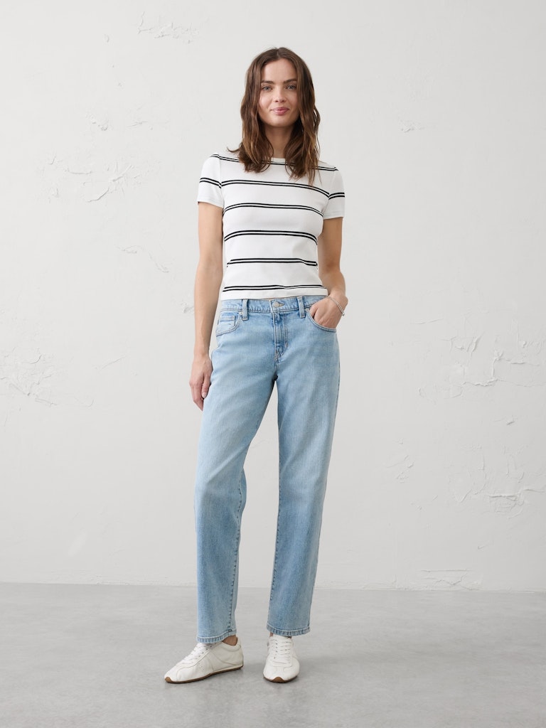 Mid-Rise Straight-Leg Jeans: $50 Mid-Rise Straight-Leg Jeans: $50