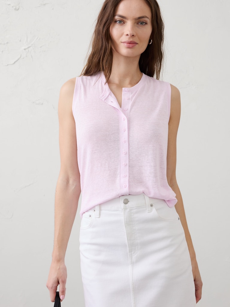 Linen-Blend Tank: $15 Linen-Blend Tank: $15
